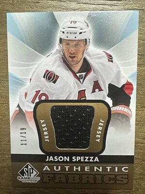 2012-13 SP Game Used Authentic Fabrics RARE Gold /19 #AF-JS Jason Spezza Ottawa - Image 1 of 2