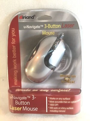 INLAND U-NAVIGATE 3-Button Laser Mouse NIP - Image 1 of 4