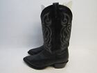 Tony Lama Mens Size 9.5 D Black Leather Smooth Ostrich Cowboy Western Boots