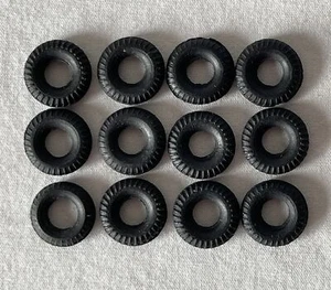 12 Vintage Spare Tires Toy Car Parts 12mm Treaded Tyres Dinky Corgi Matchbox etc - Picture 1 of 4