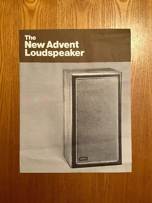 The NEW ADVENT LOUDSPEAKER Specification Instructions Manual Multi-Page ORIGINAL - Image 1 of 4