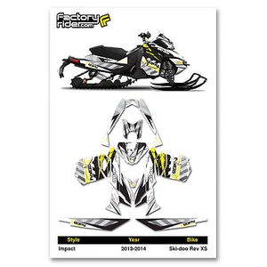 2013-2014 SKI DOO XS SNOWMOBILE GRAPHICS IMPACT STYLE BY ENJOY MFG / 137 TRACK - Picture 1 of 4