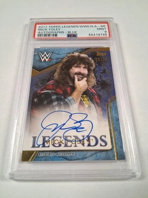 2017 Topps Legends WWE Mick Foley 20/25 Auto Card PSA 9 Mankind Dude Love Cactus - Image 1 of 2