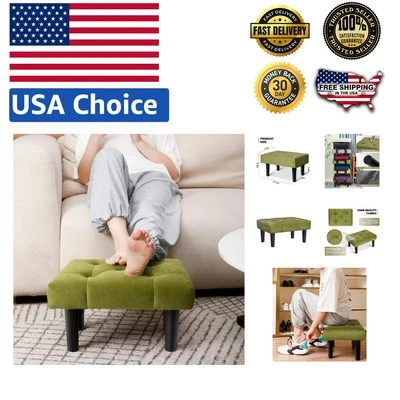 Comfortable Velvet Ottoman with Non-Slip Pads - Elegant Footrest for Any Room - Image 1 of 4