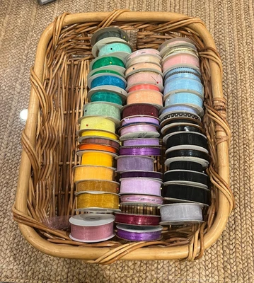 Lot of 50 Ribbon Spools All Colors & Sizes - Image 1 of 4