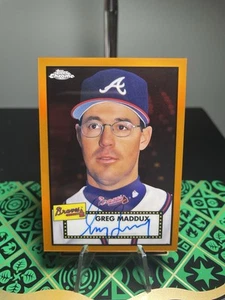 2021 Topps Chrome Platinum Anniversary - Greg Maddux Auto Orange /25 #PA-GM - Foto 1 di 3