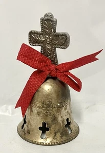 Weihnachtsglocke mit Kreuz 1998, versilbert von International Silver Company - Bild 1 von 13