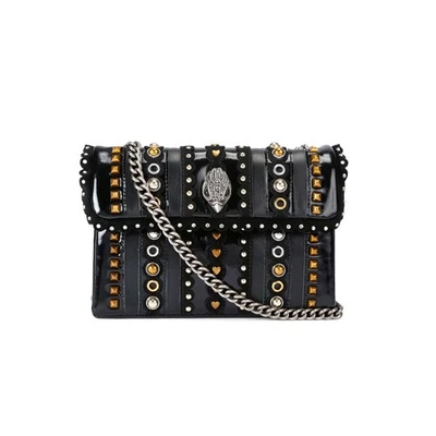KURT GEIGER LONDON MINI LEATHER MD KENSINGTON STUDS BLACK - Imagen 1 de 4
