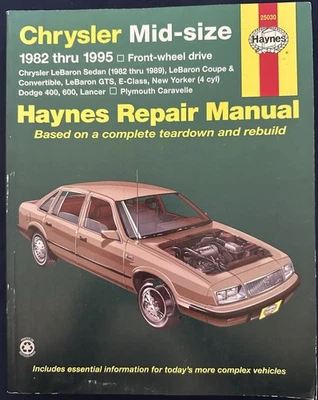 Chrysler Haynes 1982-1995 tamaño mediano manual de reparación Foto 1 de 4