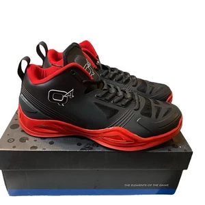 Q4 Sports Herren Jet Schwarz Rot High Top Sneaker Schuhe-Größe 11-Q4MB-004 *NEU* - Bild 1 von 11