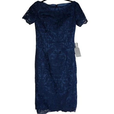 LA FEMME Navy Blue Rhinestone Dress Size 2 NWT  - Image 1 of 4