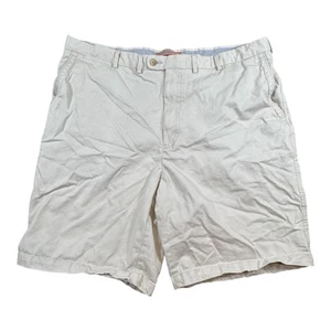 Peter Millar Shorts 40x9.5” Soft Touch Twill Pima Cotton Flat Front Chino Khaki - Picture 1 of 5