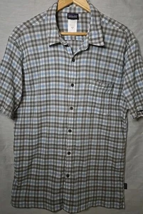 Patagonia Organic Cotton Short Sleeve Button Shirt, Sz XL, Checkered Multicolor - Picture 1 of 10