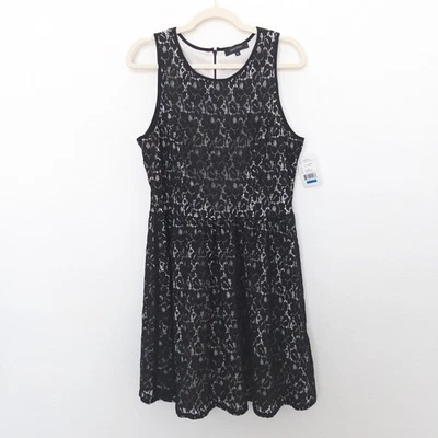 Karen Kane Womens Dress Size XL Black Lace Overlay Sleeveless Romantic Cocktail - Image 1 of 4