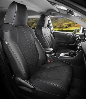 Seat Covers, Toyota RAV4, Set, 2019  2020 2021 2022 2023 2024 2025, Leather, - Image 1 of 4