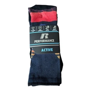 2X Russell Performance Active Boy Crew Socks Set Of 3 Pairs Boy’s Size 3-9 New - Picture 1 of 4