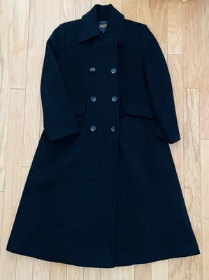 Pendleton Women’s Black Wool Long Peacoat 4P Double Breasted A-Line - Image 1 of 4