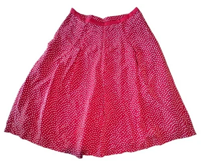 Falda midi Pendleton roja y blanca a lunares talla 8 mezcla de seda trabajo clásico  Foto 1 de 4