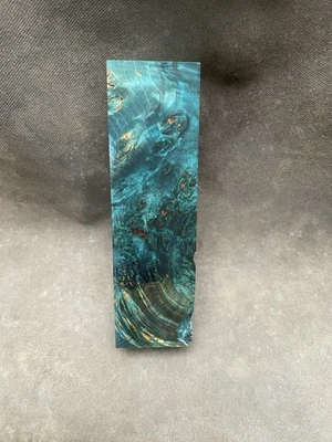 Stabilised Wood Maple Burr Burl Spalted Blue Dyed Scales Handle Pen Blanks - Image 1 of 4