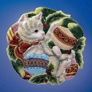 Fitz And Floyd Essentials "Kristmas Kitty" Servierschale oder Wandbehang 8,5" - Bild 1 von 10