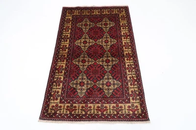 3 x 5 ft Traditional Red Area Rug Afghan Hand Knotted Wool oriental Rug - Image 1 of 4