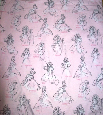 Disney Fabric - Princess Allover Tonal Pink - 15"x54" - Cinderella Belle Tiana + - Image 1 of 2
