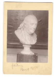 Vintage 1910s Marble Bust of Benjamin Franklin by Houdon Photo - Picture 1 of 2