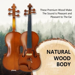 Handcrafted Violin 1/4 Size Jujube Wood Acoustic Fiddle Starter Kit with set Bow - Picture 1 of 9