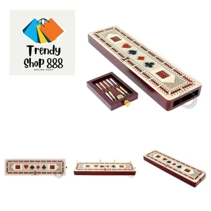 3 Track Continuous Cribbage Board Inlaid in Maple Wood/Bloodwood - Size: 12.5... - Picture 1 of 7