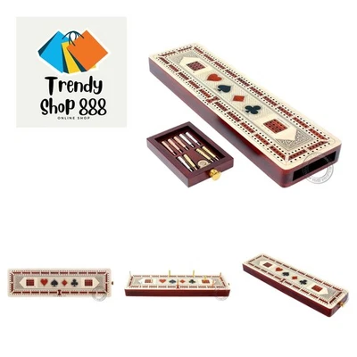 3 Track Continuous Cribbage Board Inlaid in Maple Wood/Bloodwood - Size: 12.5... - Image 1 of 4