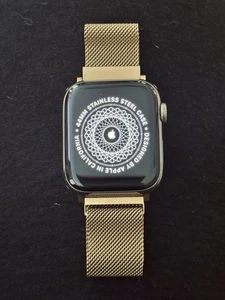 Apple Watch Series 6 GPS + LTE 44MM Gold Stainless Steel Case Gold Milanese Loop - Zdjęcie 1 z 20