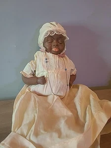 Vintage MAGGE Head 50s-60s African American Porcelain Baby Doll - Picture 1 of 7