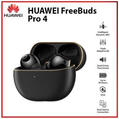 Huawei FreeBuds Pro 4 BLACK Bluetooth ANC Bone Sensor Wireless Earphone Earbuds - Image 1 of 4
