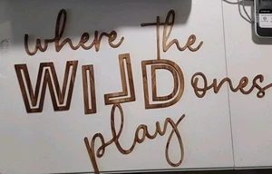 Playroom Wall Decor Where the Wild Ones Play Wooden Playroom Wall Sign - Picture 1 of 17