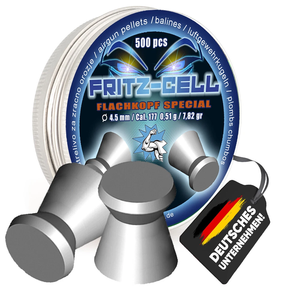 WEILAX 500 Fritz Cell Flachkopf Special 4,5 mm Diabolos für Luftgewehr, Luftpistole