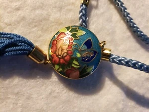 14" Türkis Seil Halskette mit 1" Cloisonne bemalt Anhänger - Bild 1 von 5