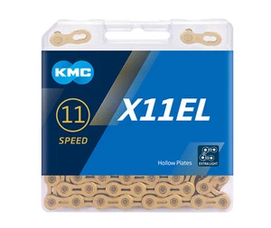 KMC X11EL Ti-N Gold 11-speed Extra Light Bike Chain 118 Links Retail Pack  - Picture 1 of 4