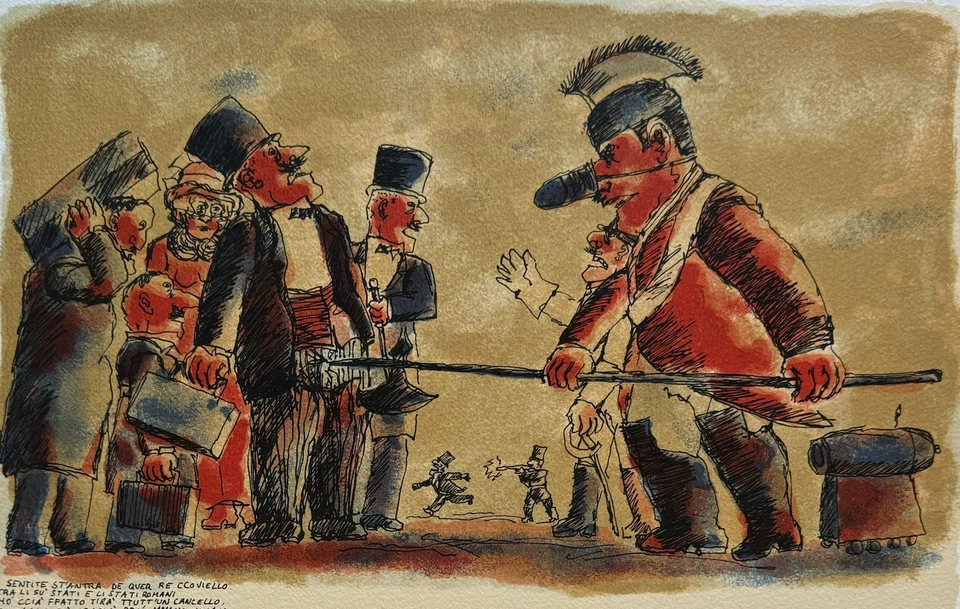 Re Coviello Franz Borghese Opera SERIGRAFIA Firmata Numerata Borghesia 50x35 - Immagine 1 di 1