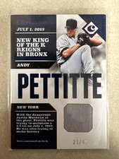 Andy Pettitte 2017 Panini Chronicles #CS-AP Swatches Purple 23/49