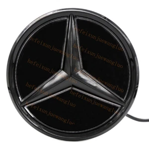 Front Grille Star Emblem For 2019-2022 W205 W177 LED Light Badge Mirror Black - Picture 1 of 8