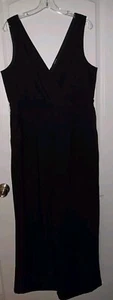 TORRID Jumpsuit Sz. 12 Wide Leg Black Jumpsuit V-neck Front/Back, Elastic Waist - Picture 1 of 9