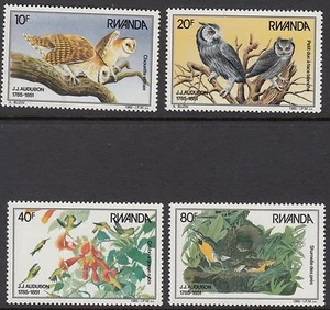 BIRDS :RWANDA 1985 John Audubon anniversary set SG 1237-40 never-hinged mint - Picture 1 of 1