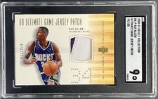 Ray Allen 2000-01 Upper Deck Ultimate Collection Game Jersey Patch #/100 SGC 9