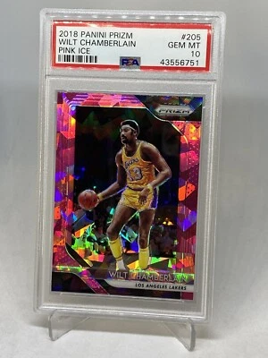 Prizm Wilt Chamberlain Cracked Ice Prizm 2018 PSA 10 gemas como nuevo Hof Lakers Pop 15 Foto 1 de 4