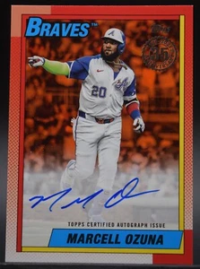 2025 Topps Series 2 Orange 1990 AUTO Marcell Ozuna 22/25 #90B2-MO Atlanta Braves - Picture 1 of 2