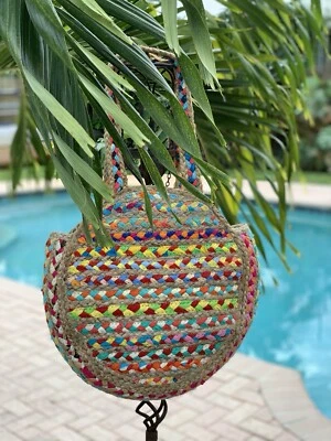 Bolso de Trapo Boho Hobo de Yute Bolso de Hombro Bolso de Playa Multicolor Cartera India Bohemio Foto 1 de 4