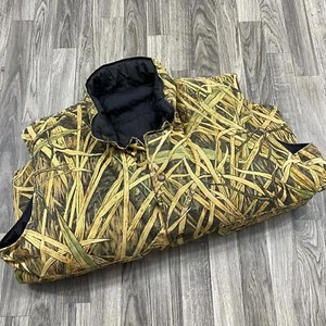 HERTERS Skyline Camo Fall Flight Black Reversable Snap Down Puffer Vest Men's XL - Picture 1 of 8