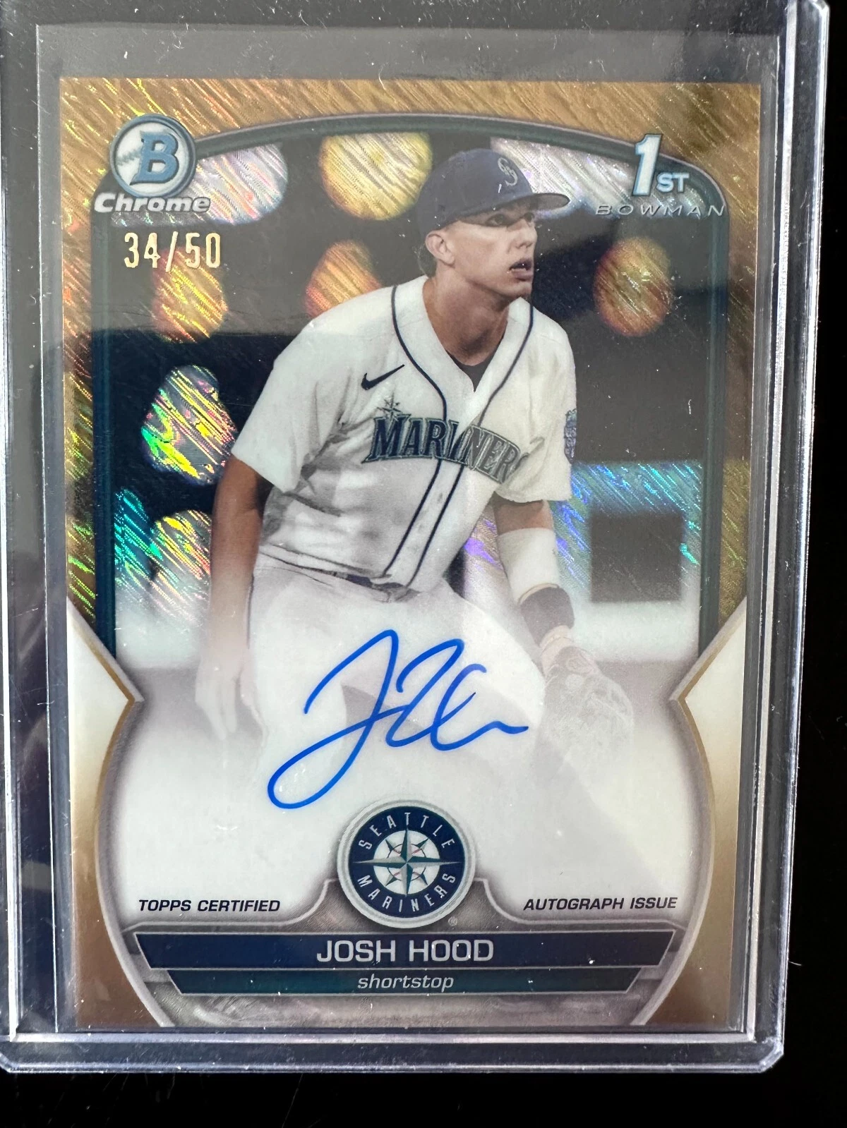 2023 Bowman Chrome JOSH HOOD Gold Shimmer Refractor Auto /50 #CPA-JHD