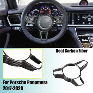 Borde de volante de fibra de carbono real para Porsche Panamera 4S GTS Turbo 17-19 - Imagen 1 de 7