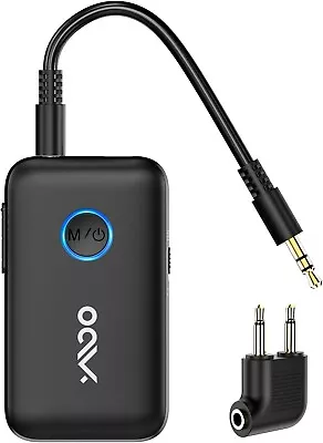 YMOO Bluetooth 5.3 Sender Empfänger für TV/Flugzeug Kopfhörer kabellos 3,5 mm